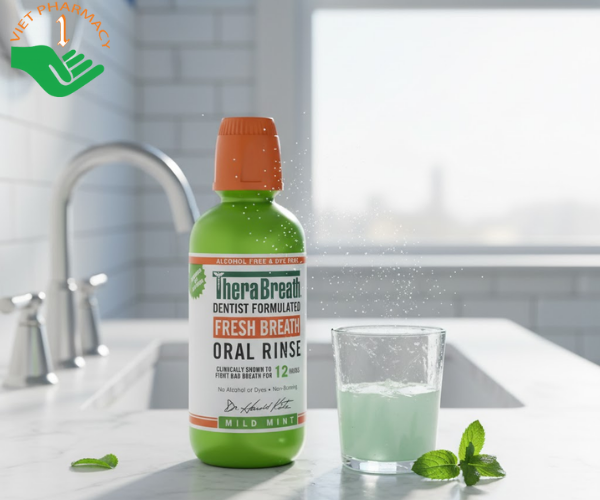Nước súc miệng TheraBreath Mild Mint Fresh Breath (Chai 473ml)
