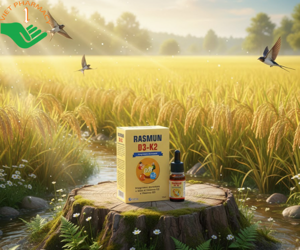 Siro Rasmun D3 K2 hỗ trợ hấp thu canxi (Lọ 10ml)