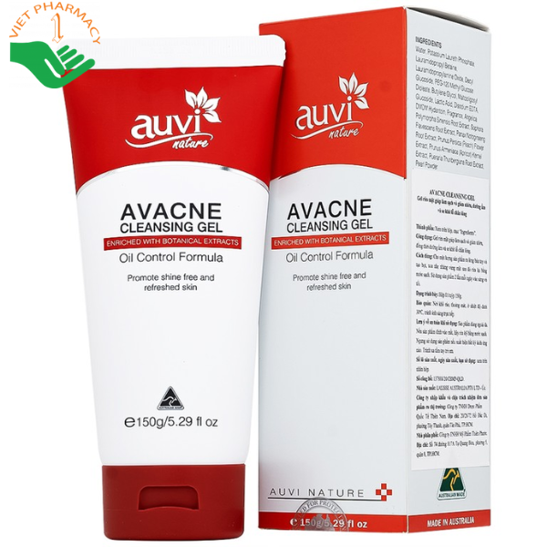 Sữa rửa mặt Auvi Avacne Cleansing giảm nhờn mụn và se khít lỗ chân lông
