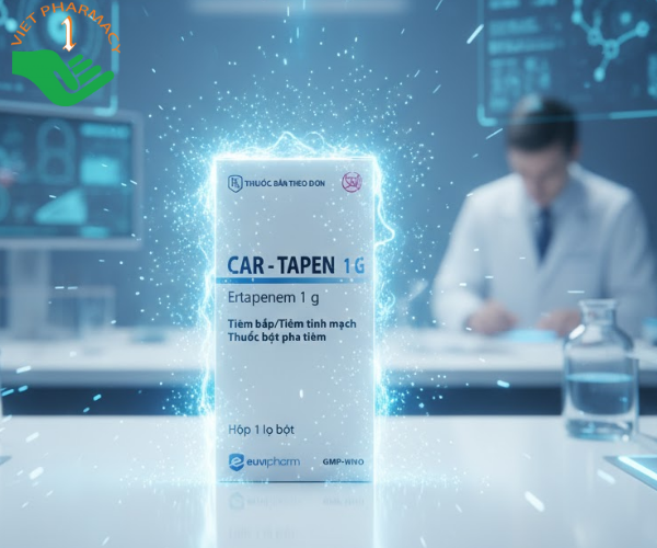 Thuốc Car - Tapen 1g điều trị nhiễm khuẩn ổ bụng phức tạp, tiết niệu (Hộp 1 lọ)