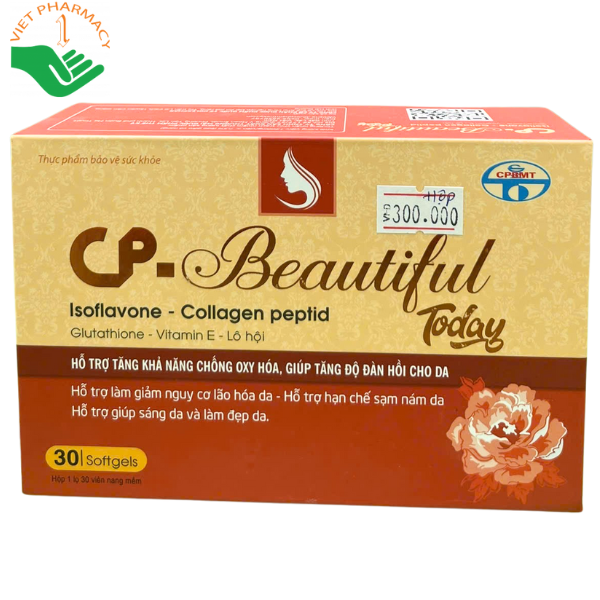 Viên uống Cp-Beautiful Today hỗ trợ tăng khả năng chống oxy hóa, giúp tăng đàn hồi cho da