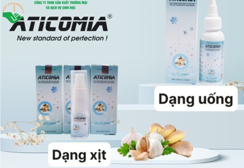 Aticomia hỗ trợ giảm ho, giảm đờm do viêm họng (Hộp 1 lọ x 10ml)