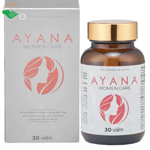 Ayana women care hỗ trợ giảm các triệu chứng bốc hỏa, mất ngủ (Hộp 1 lọ 30 viên)