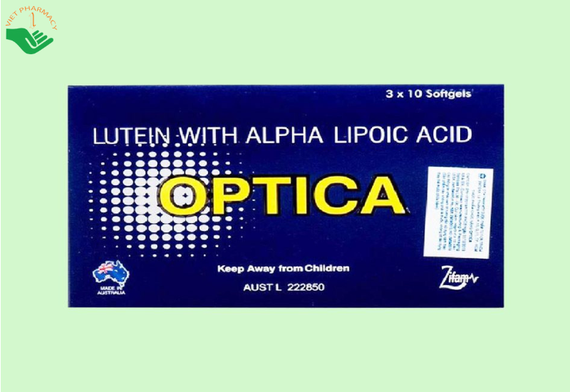 Viên uống Optica hỗ trợ tốt cho điểm vàng và võng mạc mắt, hỗ trợ tốt cho mắt (3 vỉ x 10 viên)