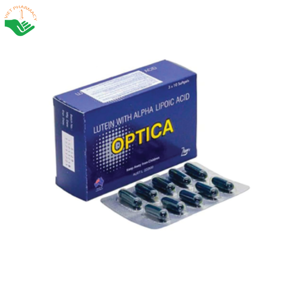 Viên uống Optica hỗ trợ tốt cho điểm vàng và võng mạc mắt, hỗ trợ tốt cho mắt (3 vỉ x 10 viên)
