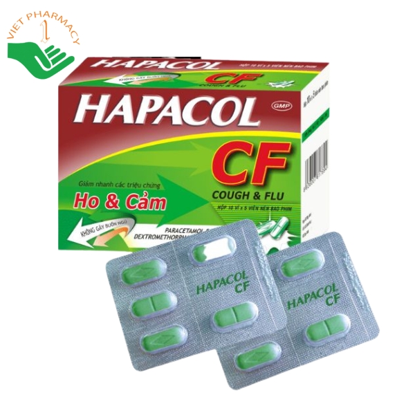 Thuốc Hapacol CF giảm đau và hạ sốt (Hộp 10 vỉ x 5 viên)