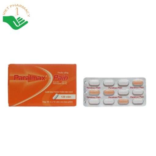 Thuốc Paralmax Pain giảm đau và hạ sốt (Hộp 10 vỉ x 12 viên)