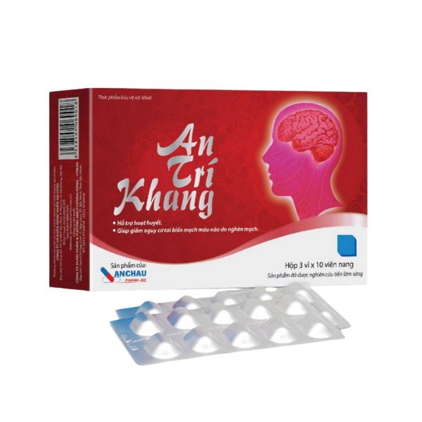 Viên uống hỗ trợ tuần hoàn máu não An Trí Kha tăng sức bền mạch (Hộp 3 vỉ x 10 viên)