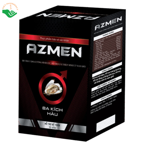 Viên uống Azmen hỗ trợ tăng cường sinh lý (Hộp 1 lọ x 30 viên)