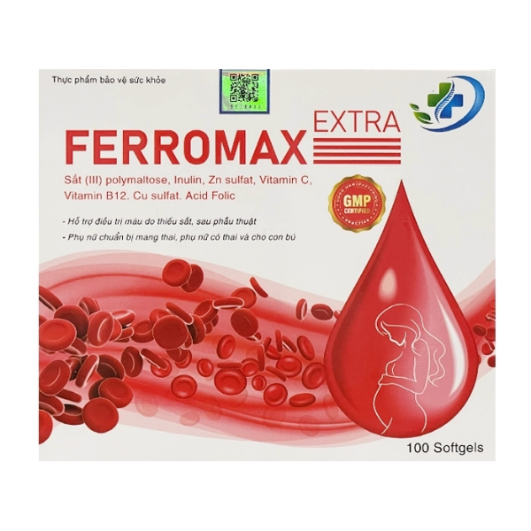 Viên uống Ferromax Extra Vinaphar bổ sung khoáng chất, hỗ trợ tạo máu (Hộp 10 vỉ x 10 viên).
