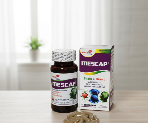 Viên uống Mescap tăng cường tuần hoàn máu và cải thiện chức năng tim mạch (Hộp 1 lọ 30 viên)