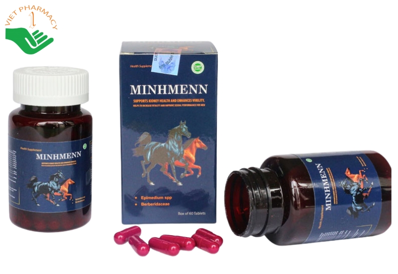 Viên uống MinhMenn hỗ trợ tăng cường sinh lý nam và tráng dương bổ thận (Hộp 1 lọ x 60 viên)