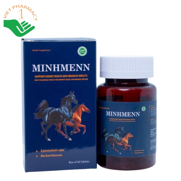 Viên uống MinhMenn hỗ trợ tăng cường sinh lý nam và tráng dương bổ thận (Hộp 1 lọ x 60 viên)