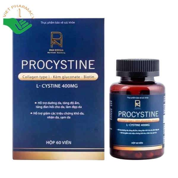 Viên uống Procystine hỗ trợ giảm mụn và làm trắng da (Hộp 60 viên)