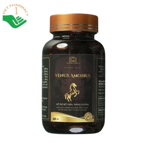 Viên uống Venux Amorius hỗ trợ tăng cường sinh lý nam giới và cân bằng nồng độ nội tiết tố nam (Hộp 30 viên)