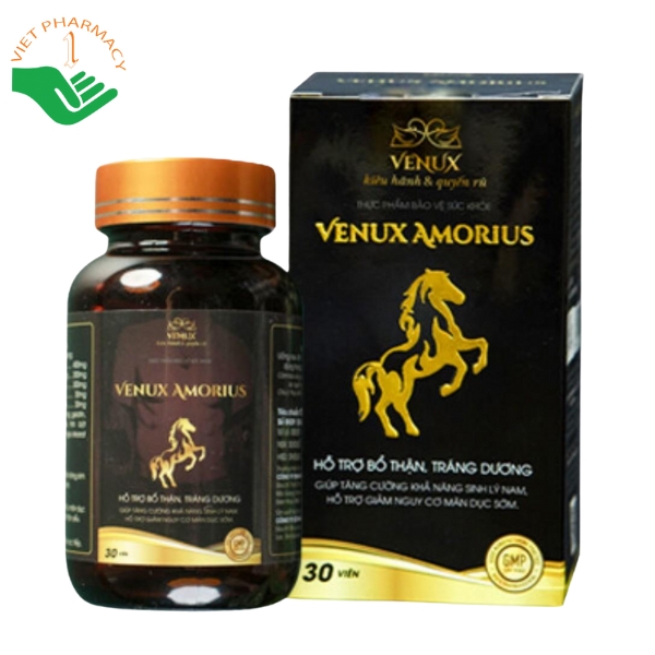 Viên uống Venux Amorius hỗ trợ tăng cường sinh lý nam giới và cân bằng nồng độ nội tiết tố nam (Hộp 30 viên)