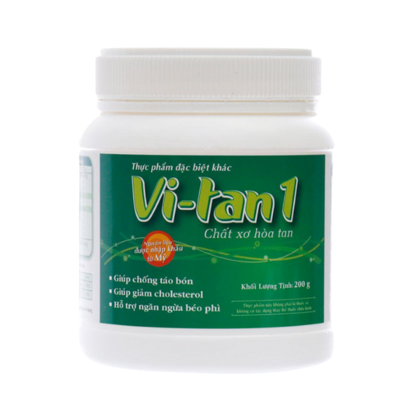 Viên uống ViTan 1 cải thiện nồng độ cholesterol và hỗ trợ hệ tiêu hóa (Hộp 1 hũ 200g)