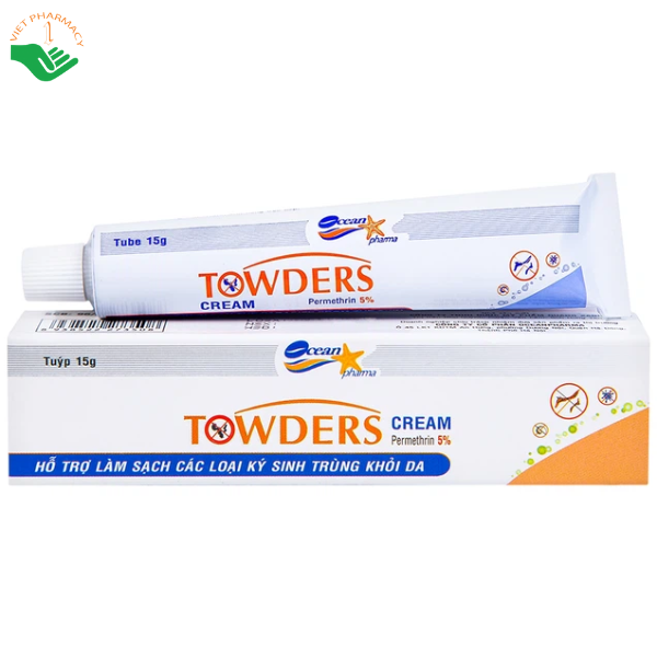 Kem Towders Cream Quang Xanh hỗ trợ phòng ngừa muỗi, ghẻ, chấy và giữ ẩm, mềm mịn da (15g)