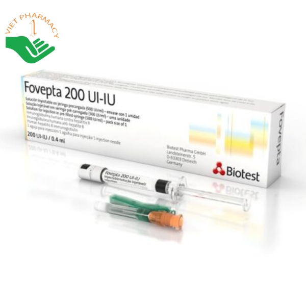 Thuốc Fovepta 200IU huyết thanh kháng virus viêm gan B (Hộp 1 ống 200IU/0.4 mL)