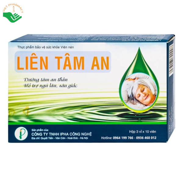 Viên uống Liên Tâm An hỗ trợ ngủ ngon, ngủ sâu giấc (Hộp 3 vỉ x 10 viên)