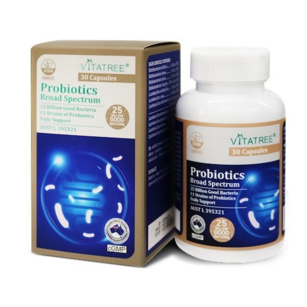 TPBVSK Vitatree Probiotics Broad Spectrum bổ sung lợi khuẩn, hỗ trợ cải thiện hệ vi sinh đường ruột (Hộp 30 viên)