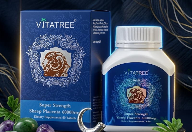 TPBVSK Vitatree Super Strength Sheep Placenta 60000mg Hỗ trợ duy trì sức khỏe và làn da (hộp 60 viên)