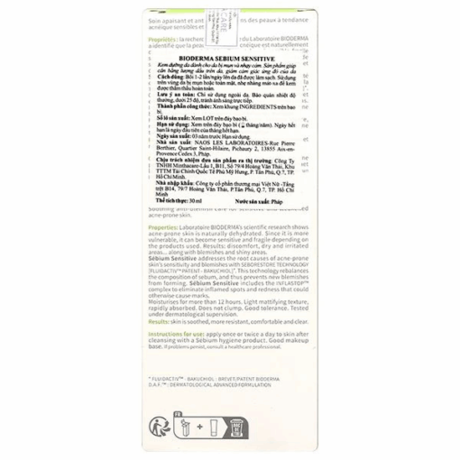 Kem dưỡng Sébium Sensitive Bioderma (Tuýp 30m)