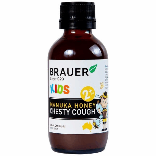 Siro BRAUER Kids Manuka Honey Chesty Cough giảm ho cho trẻ từ 2 tuổi (chai 100ml)