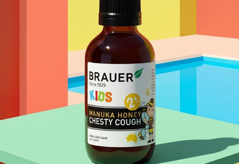 Siro BRAUER Kids Manuka Honey Chesty Cough giảm ho cho trẻ từ 2 tuổi (chai 100ml)