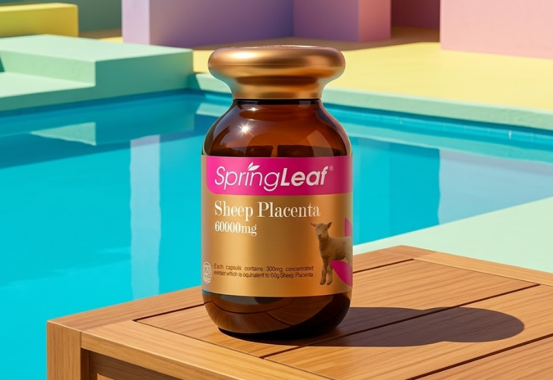Viên Uống Nhau Thai Cừu SpringLeaf 60000mg cải thiện làn da khỏe mạnh, sáng mịn (120 viên)
