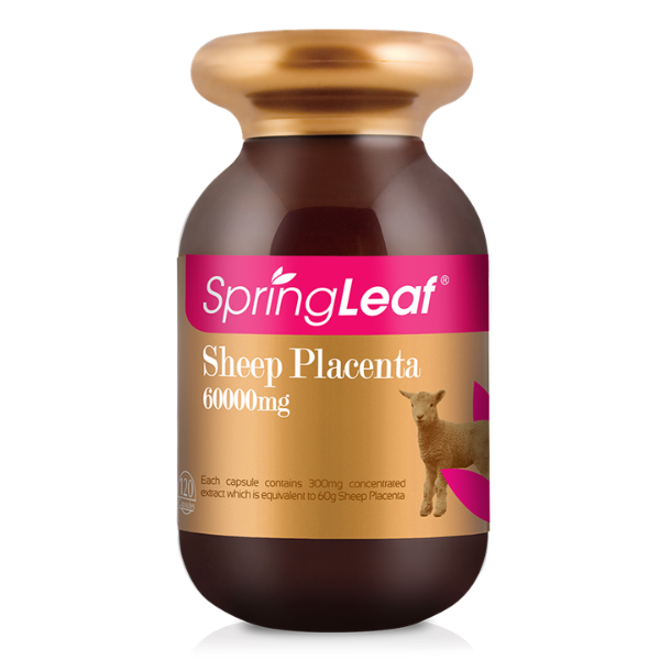 Viên Uống Nhau Thai Cừu SpringLeaf 60000mg cải thiện làn da khỏe mạnh, sáng mịn (120 viên)
