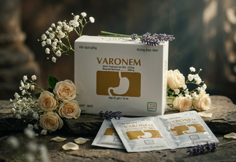 Hỗn dịch uống điều trị dạ dày Varonem (Hộp 30 gói)
