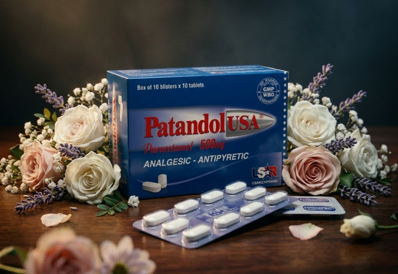 Thuốc giảm đau, hạ sốt Patandolusa (Hộp 100 viên/Chai 500 viên)
