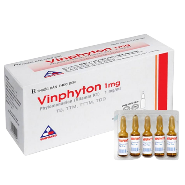 Thuốc tiêm bổ sung Vitamin K1 Vinphyton 1mg VINPHACO (Hộp 10 ống x 1ml)