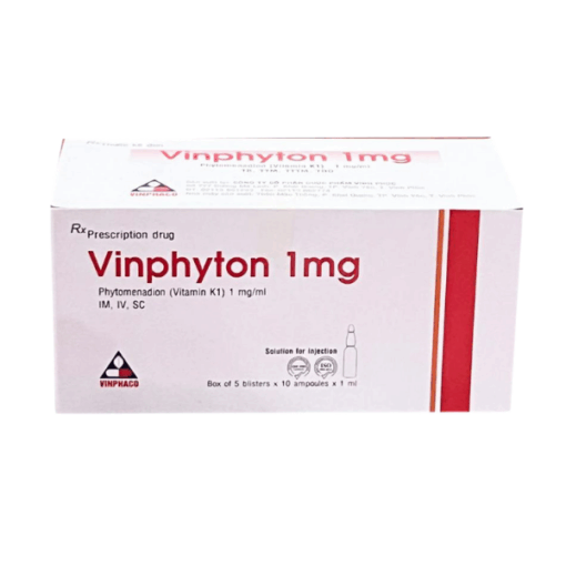 Thuốc tiêm bổ sung Vitamin K1 Vinphyton 1mg VINPHACO (Hộp 10 ống x 1ml)