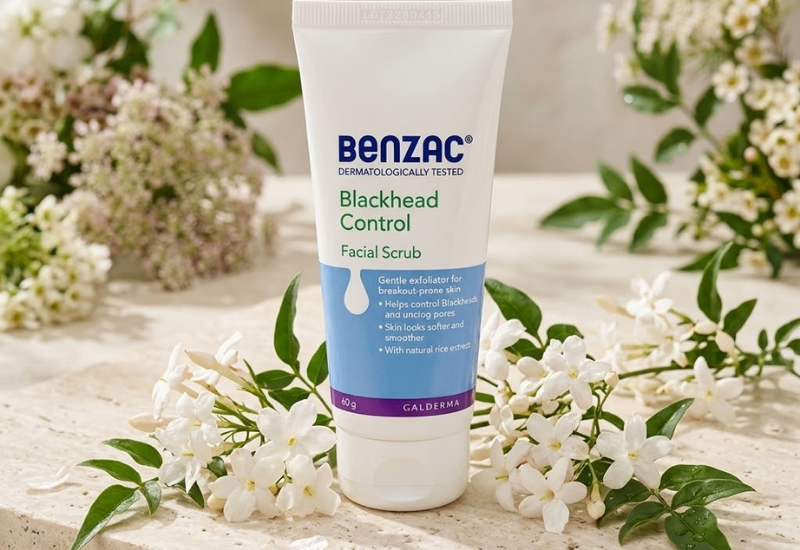 Tẩy tế bào chết ngăn ngừa mụn đầu đen Benzac Blackheads Facial Scrub (Hộp 1 tuýp 60g)