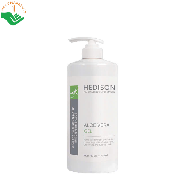 Gel lô hội Aloe Vera Gel Dr.Hedison giảm cảm giác nóng rát và phục hồi da thiếu ẩm (Chai 1000ml)