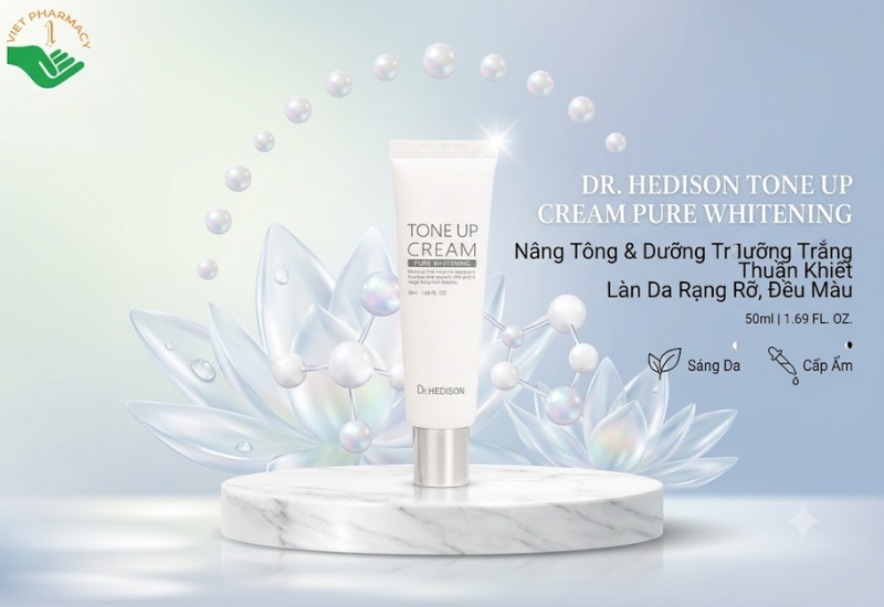 Kem dưỡng da Tone Up Cream Dr.Hedison giúp dưỡng sáng và đều màu da (Tuýp 50ml)