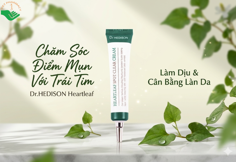 Kem sáp dưỡng cao cấp Hearlteaf Spot Clear Cream Dr.Hedison kháng viêm và giảm thâm sau mụn (Tuýp 30ml)