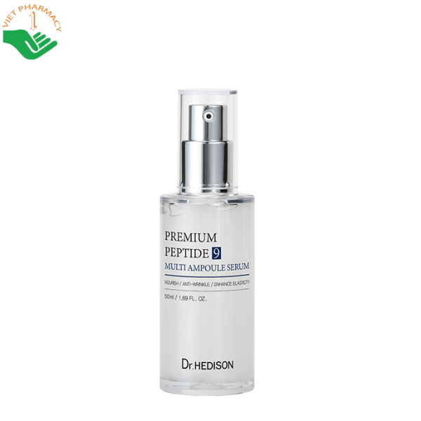 Tinh chất huyết thanh cao cấp 9 loại Peptide Premium Peptide 9 Multi Ampoule Serum Dr.Hedison giúp thúc đẩy tăng sinh collagen và trẻ hóa da (Chai 250ml)