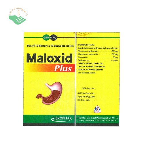 Thuốc điều trị viêm loét dạ dày tá tràng Maloxid Plus