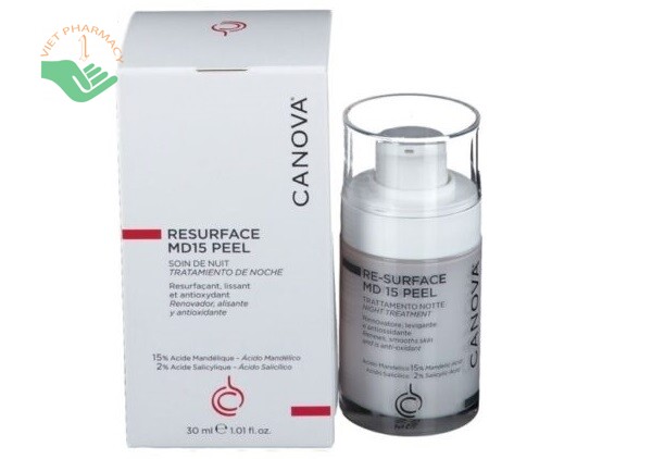 Tinh chất dưỡng trắng da ban đêm CANOVA Resurface MD 15 Peel night treatment