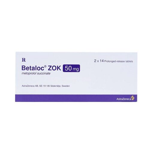 Betaloc ZOK 50mg trị tăng huyết áp, đau thắt ngực