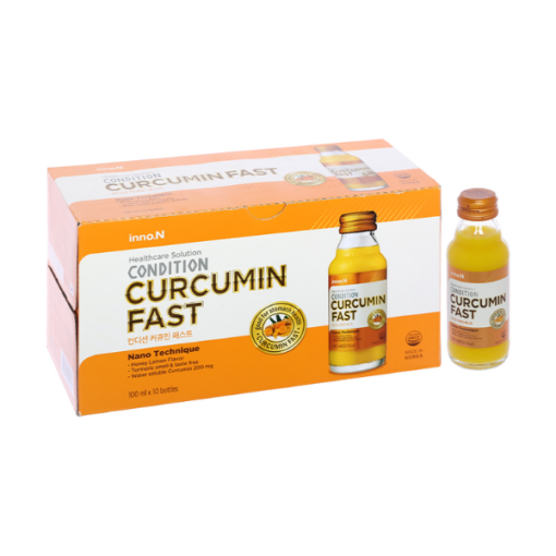 Nước uống Curcumin Fast bảo vệ niêm mạc dạ dày hộp 10 chai x 100ml