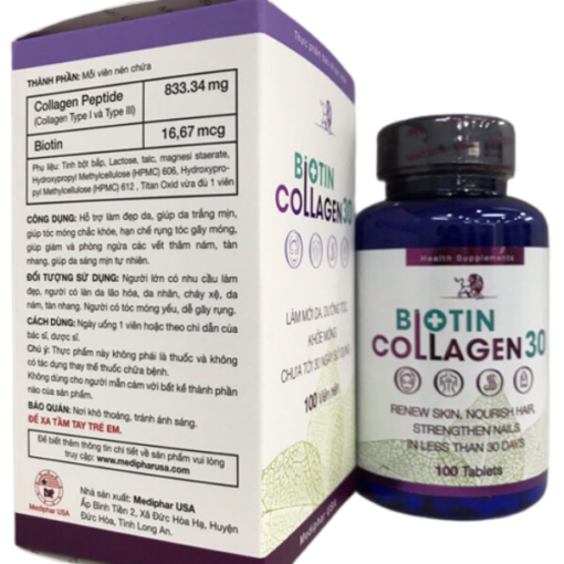 Biotin Collagen 30 thực phẩm chăm sóc sắc đẹp đạt chuẩn GMP