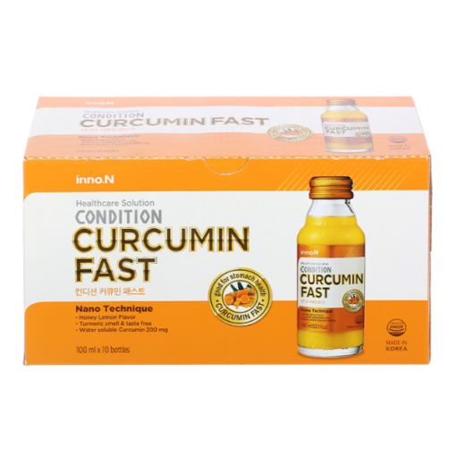 Nước uống Curcumin Fast bảo vệ niêm mạc dạ dày hộp 10 chai x 100ml