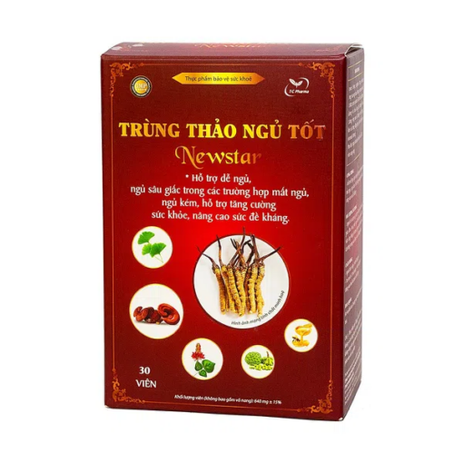 Thực Phẩm Chức Năng Trùng Thảo Ngủ Tốt Newstar - Hỗ trợ dễ ngủ, ngủ sâu giấc