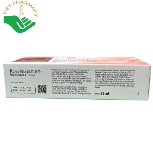 Rosskastanien Weinlaub Creme 25ml - Kem bôi suy giãn tĩnh mạch