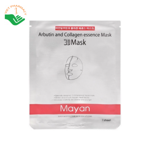 Mặt nạ 3D Collagen Arbutin Mayan giảm nám, tàn nhang gói 25ml