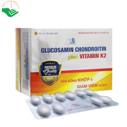 Viên uống Glucosamin Chondroitin Plus K2 - Vỉ 100 viên